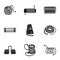 Metal coil icon set, simple style