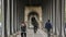 Metal columns and abutments of Bir Hakeim bridge, Paris