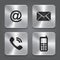 Metal contact buttons - set icons.