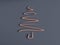 Metal copper gold abstract tree grey wall 3d rendering
