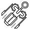 Metal corkscrew icon, outline style