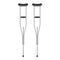 Metal crutches adjustable disabled two cane with additional support realistic vector illustration