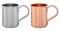 Metal cup set. Aluminum or steel tourist mug. Tea