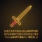 Metal dagger knight sword neon light icon