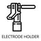 Metal electrode holder icon, outline style