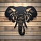 Metal Elephant Laser Cut Name Sign - Black Color - Extruded Design