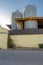 Metal feed silos from a farm