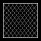 Metal fence wire mesh isolated on black background, net fence silver steel, mesh silver object illustration, iron barbed wire