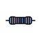 metal film resistor electronic component color icon vector illustration