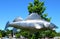 Metal fish installed in Pisces Park, Hastings, Ontario