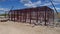 Metal frame of an industrial building under construction