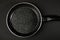 Metal frying pan: Ceramic coating with non-stick coating: Kitchen utensils On a black background: Cooking for chefs in the