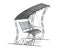 Metal garden swing with canopy. 3d illustration