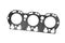 Metal gasket of automobile engine cylinders, truck engine gasket white background