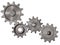 Metal gears and cogs cluster isolated 3d illustration