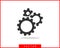 Metal gears and cogs vector. Gear icon flat design. Mechanism wheels logo. Cogwheel concept template