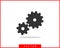 Metal gears and cogs vector. Gear icon flat design. Mechanism wheels logo. Cogwheel concept template