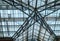 Metal and glass roof, symmetrical