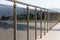 Metal and glass wrought iron fence railings