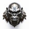 Metal Gorilla Head 3d Print Sculpture With Exaggerated Facial Expressions