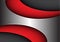 Metal gray red shape curve and black circle mesh design modern background