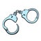 Metal handcuffs illustration