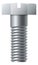 Metal hex head bolt with slotted socket drive