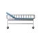 Metal high hospital bed with steel protect and blue mattress
