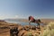 Metal horse and Vantage Bridge