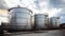 Metal industrial tank for water or fuel, industries, architecture