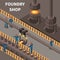 Metal Industry Isometric Composition