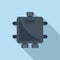 Metal junction box icon flat vector. Electric switch