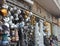 Metal kettles, pots, stoves in the street market, Shiraz, Iran