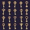 Metal keys collection. Steel keys collection silhouettes symbols of safety vector logos