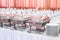 Metal kitchen equipments on the table for fine wedding dining or another catered event