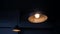 metal lantern with a lamp inside. lantern in loft style. Calmness, meditation, retro style. Decor, Beautiful decoration