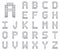 Metal lattice font letters collection 3D