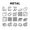 Metal Material Construction Beam Icons Set Vector