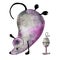 A metal mouse, a rat celebrates New Year, drinks drinks and dances. Hand drawn watercolor illustration with the symbol of the New