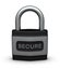 Metal padlock on white background