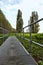 Metal passageway in the countryside