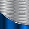 Metal perforated background with blue chrome wave
