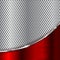 Metal perforated background with red chrome wave