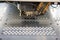 Metal perforating industrial machine.