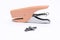 Metal pink office stapler with metal staple for office in white