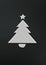 Metal plate christmas tree digitally generated on dark background christmas card
