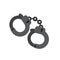 Metal police handcuffs flat vector illustration isolated on white background justice lock police symbol.