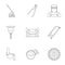 Metal processing industry icon set, outline style