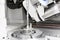Metal processing machine. CNC metalworking milling machine