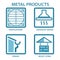 Metal products for the home. Icons set